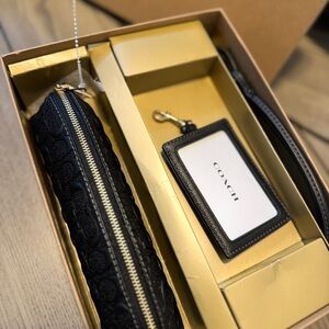 SOLD ‼️Coach Black Men's Bag Set